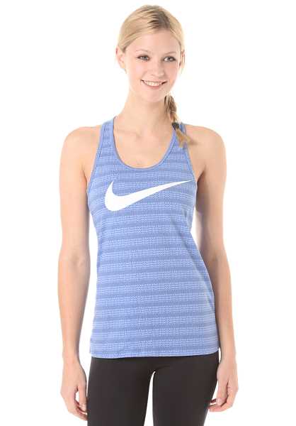 Nike Sportswear Dri-Fit Aop Swoosh Racer - Blu Donna Estate T-Shirts (B2433)